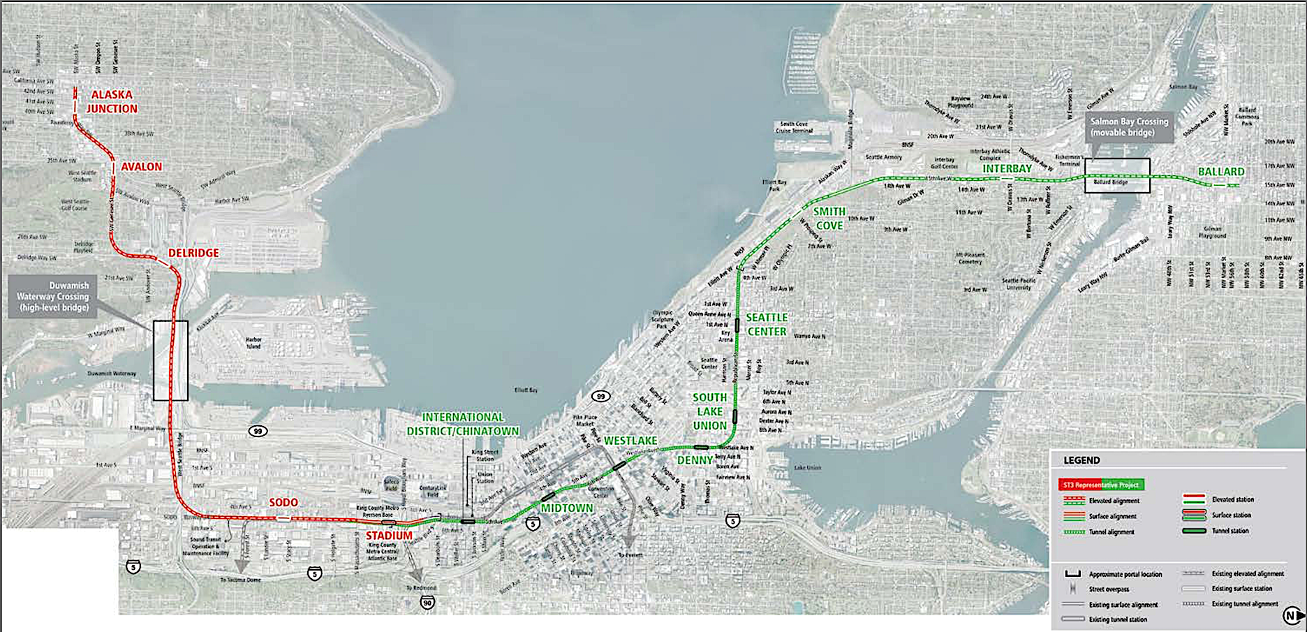 sound transit light rail route map